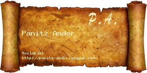 Panitz Andor névjegykártya